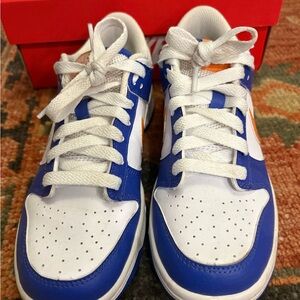 Nike Dunk Low GS in Blue Joy and Bright Mandarin